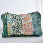 Green Mixed Fabric Quilted Make Up Bag
