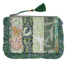 Green Mixed Fabric Quilted Make Up Bag