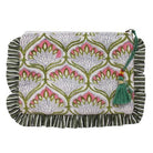 Green Ogee and Pink Mixed Fabric Quilted Make Up Bag