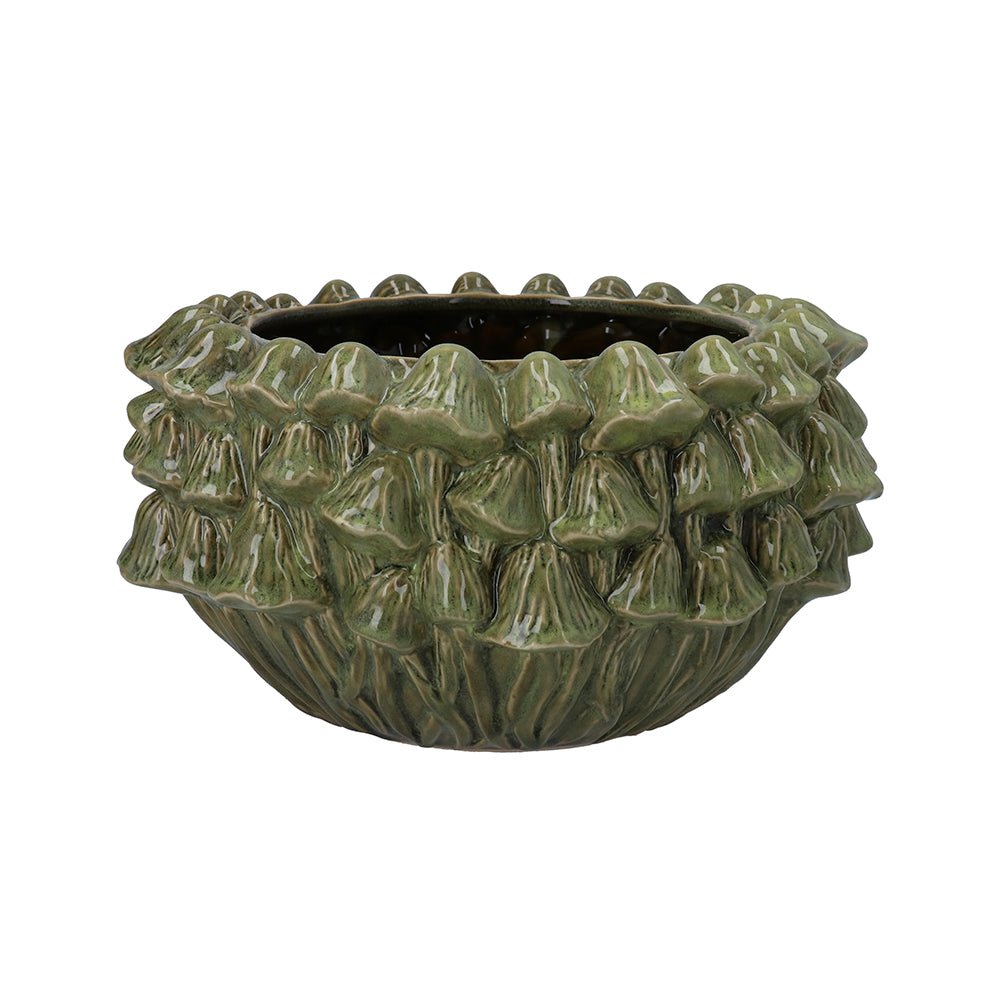 Green Stoneware Mushroom Bowl - Angela Reed -