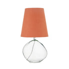 Hallie Clear Glass Table Lamp with Terracotta Shade