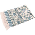 Handblock Printed Throw, Ink Blue