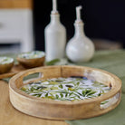 Handcrafted Round Tray Mango Wood, Olives - Angela Reed -
