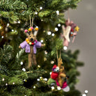 Handmade Felt Donner the Neon Reindeer Christmas Hanging Decoration