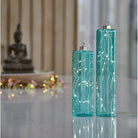 Hanging LED Glass Cylinders Amber,Amarillo,Aqua,Lavender,Lime Green,Camellia