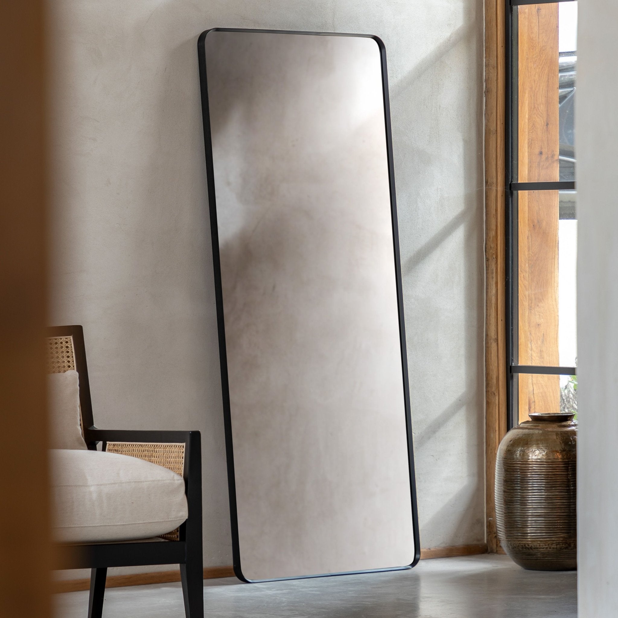 Holworth Large Leaner Mirror, Black