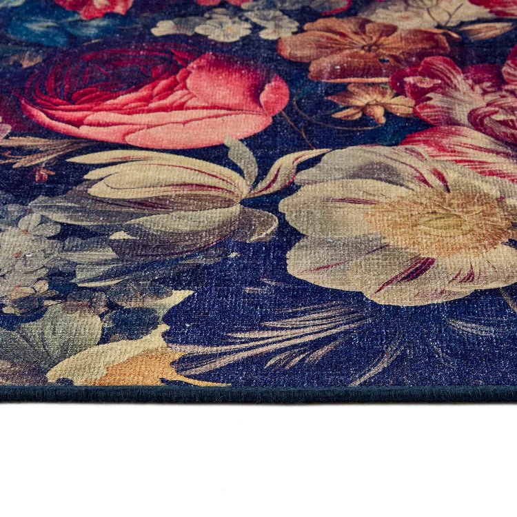 Hug Rug Eco-Washable Dark Florals Rug 120 x 185cm,160 x 230cm,185 x 275cm,75 x 220cm runner,75 x 300cm runner