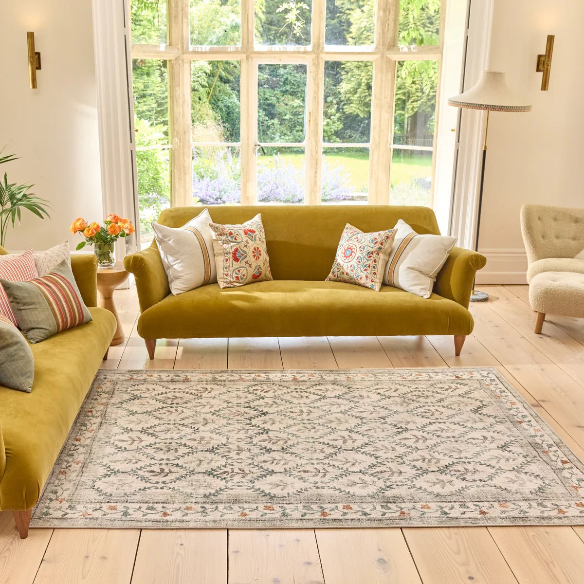 Hug Rug Eco-Washable English Garden Rug 120 x 185cm,160 x 230cm,185 x 275cm,75 x 220cm,75 x 300cm
