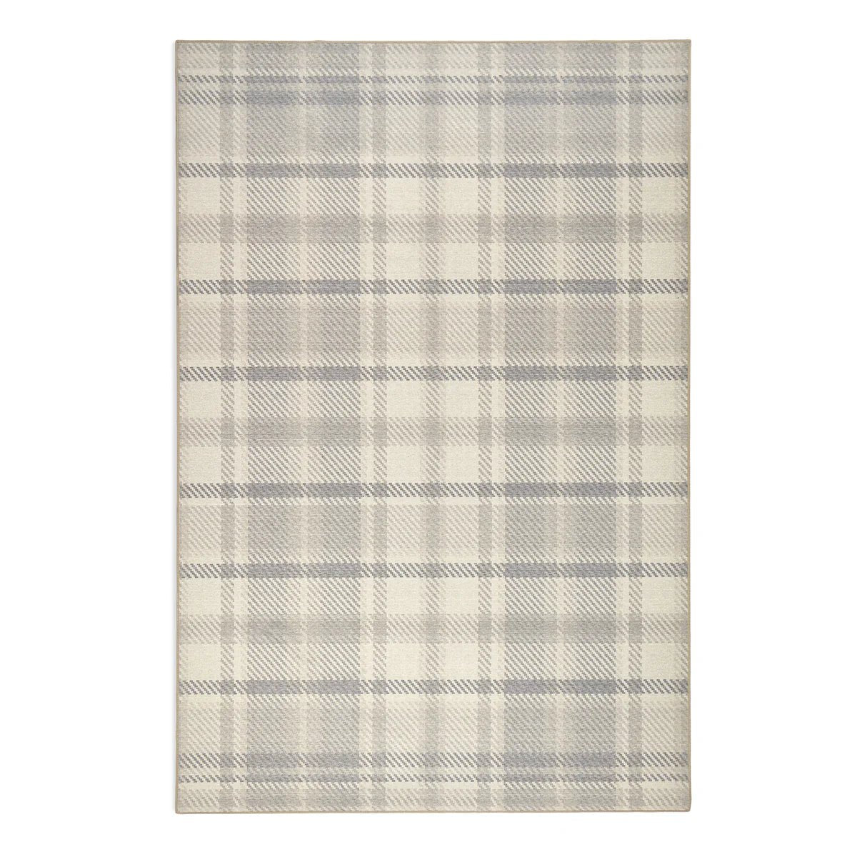 Hug Rug Eco-Washable Isla Plaid Neutral Rug 185 x 275cm,160 x 230cm,120 x 185cm,75 x 220cm,75 x 300cm