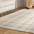 Hug Rug Eco-Washable Isla Plaid Neutral Rug 185 x 275cm,160 x 230cm,120 x 185cm,75 x 220cm,75 x 300cm