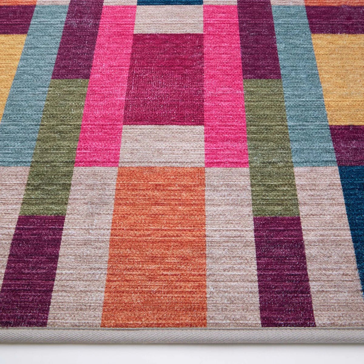 Hug Rug Eco-Washable Jude Geo Weave Bright Rug 75 x 220cm,185 x 275cm,160 x 230cm,120 x 185cm