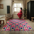 Hug Rug Eco-Washable Jude Geo Weave Bright Rug 75 x 220cm,185 x 275cm,160 x 230cm,120 x 185cm
