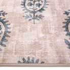 Hug Rug Eco-Washable Woodblock Paisley Blue 75 x 220cm,120 x 185cm,160 x 230cm,185 x 275cm