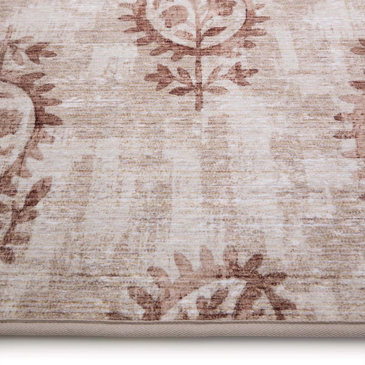 Hug Rug Eco-Washable Woodblock Paisley Rust 75 x 220cm,120 x 185cm,160 x 230cm,185 x 275cm