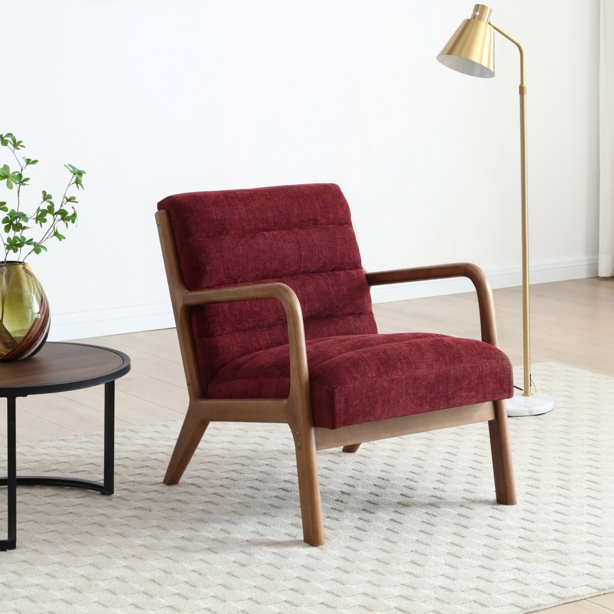 Inca Armchair Faux Brown Leather,Olive Fabric,Wine Fabric