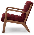 Inca Armchair Faux Brown Leather,Olive Fabric,Wine Fabric