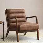 Inca Armchair Faux Brown Leather,Olive Fabric,Wine Fabric