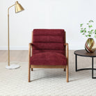 Inca Armchair Faux Brown Leather,Olive Fabric,Wine Fabric