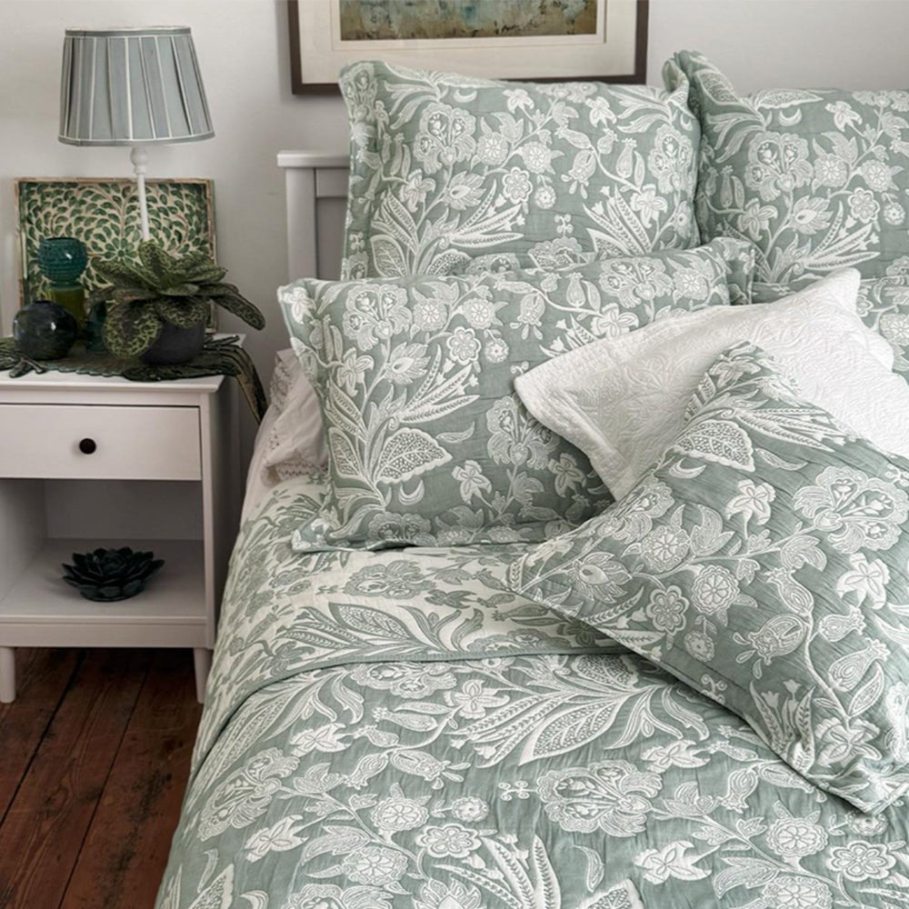 Jacquard Bedspread, Duck Egg Green Single,One Size,Superking