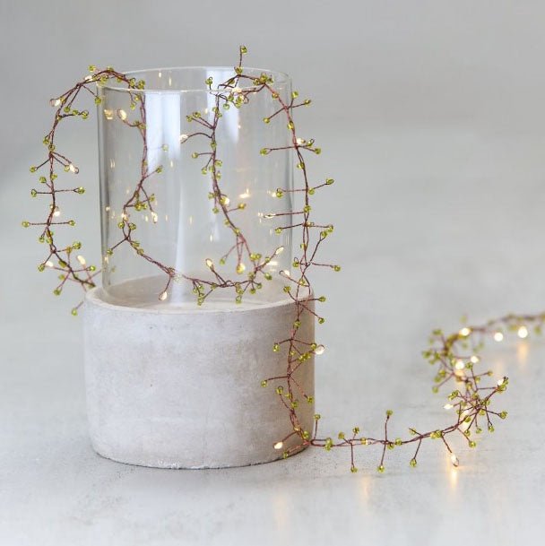 Jewel Cluster Green Light Chain, 50 LEDs