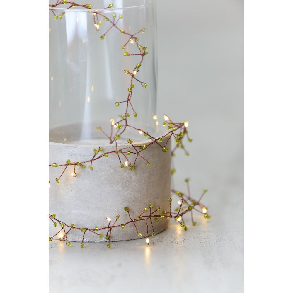Jewel Cluster Green Light Chain, 50 LEDs