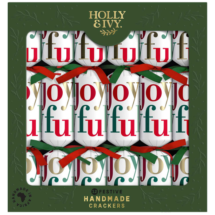 Joyful Christmas Crackers, Pack of 12