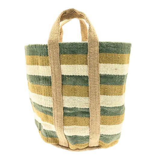 Jute Storage Basket, Olive and Saffron