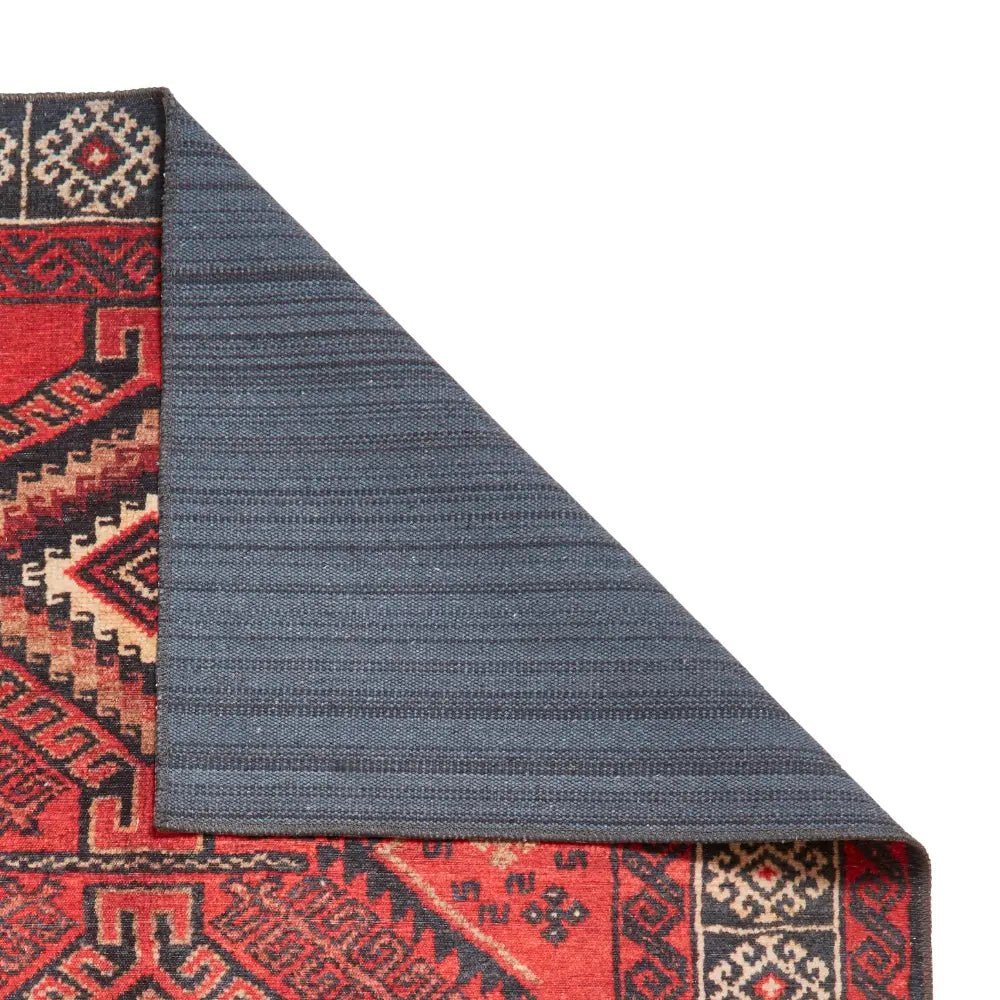 Kashmar Washable Rug, Red 60 x 230cm runner,127 x 170cm,152 x 230cm,190 x 290cm
