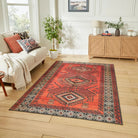 Kashmar Washable Rug, Red 60 x 230cm runner,127 x 170cm,152 x 230cm,190 x 290cm