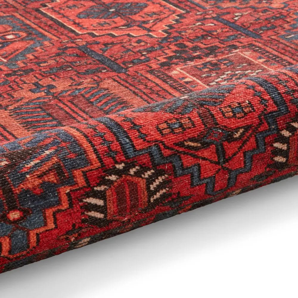 Kashmar Washable Rug, Rich Red 60 x 230cm runner,127 x 170cm,152 x 230cm,190 x 290cm