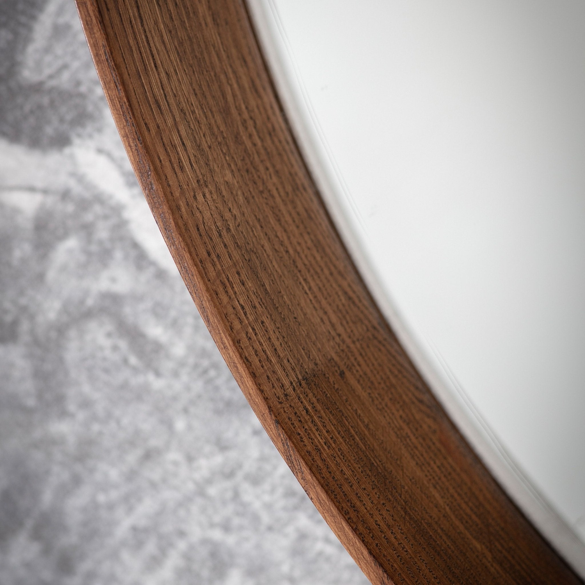 Keaton Large Round Mirror, Walnut