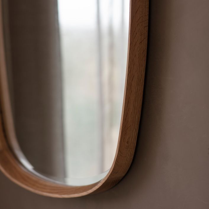 Keaton Oval Mirror, Oak