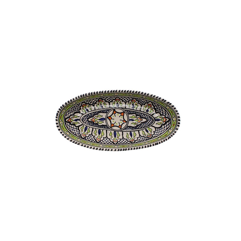 Large Hand Made Oval Dish, Pistachio