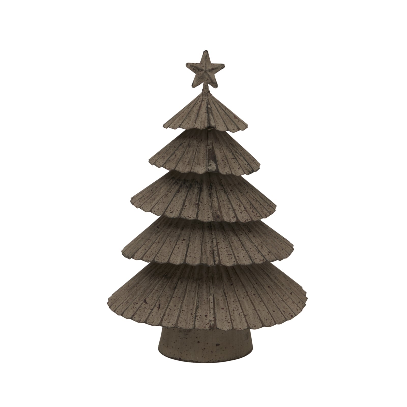 Large Rustic Metal Layered Tree With Star - Angela Reed - Christmas Decorations