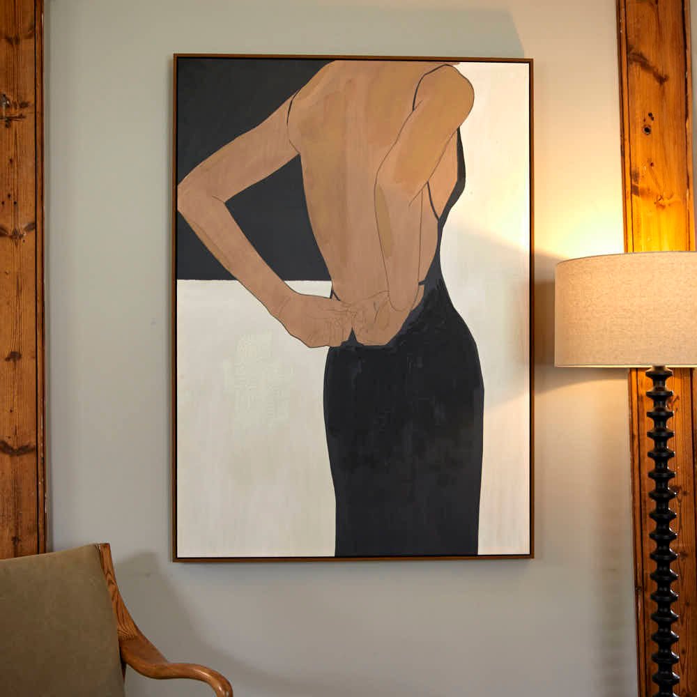 Little Black Dress Artwork — Framed Canvas Print - Angela Reed -