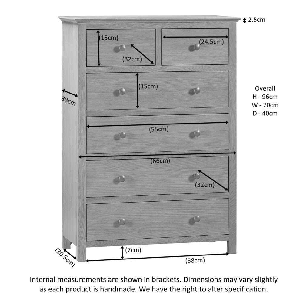 Malmo 2 over 4 Chest of Drawers
