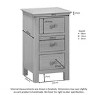 Malmo 3 Drawer Bedside