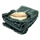 Matilda Velvet Ruffle Bedspread, Teal