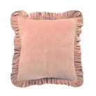 Matilda Velvet Ruffle Cushion, Rosewood