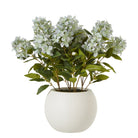 Medium Faux Green Hydrangea Plant In Pot
