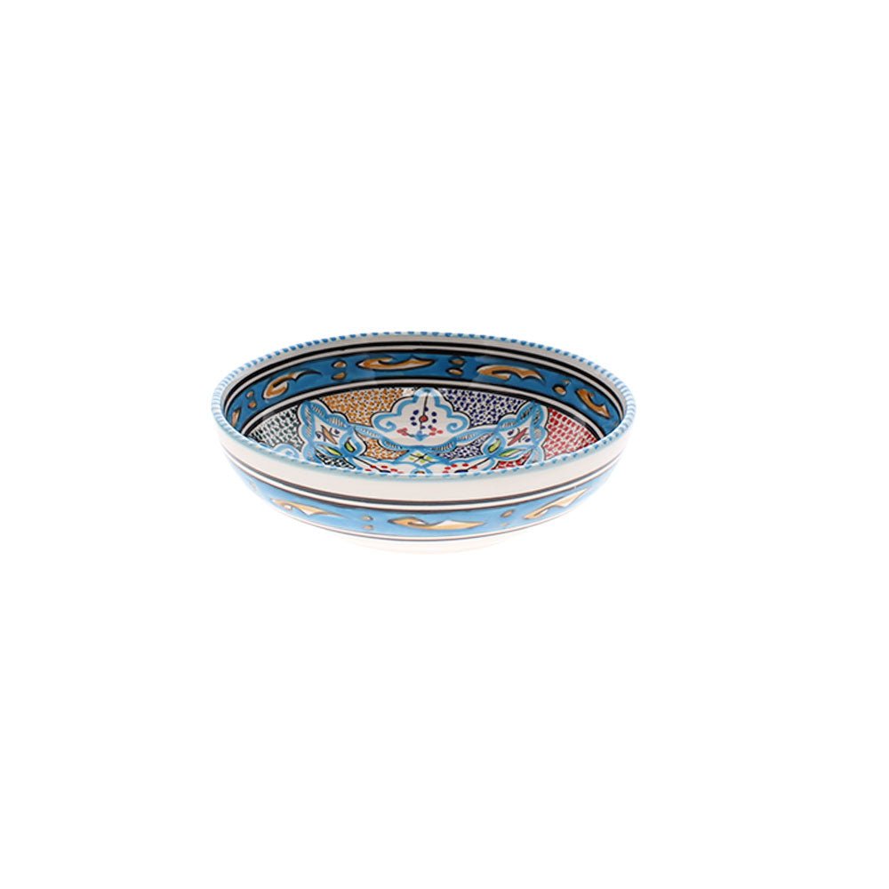 Medium Hand Made Shallow Bowl, Aquamarine
