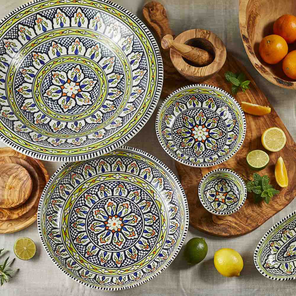 Medium Hand Made Shallow Bowl, Pistachio