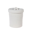 Medium White Cotton Rope Lidded Basket