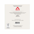 Reverse of Moonlit Tree Christmas card showing Shelter charity donation details and the internal greeting message.