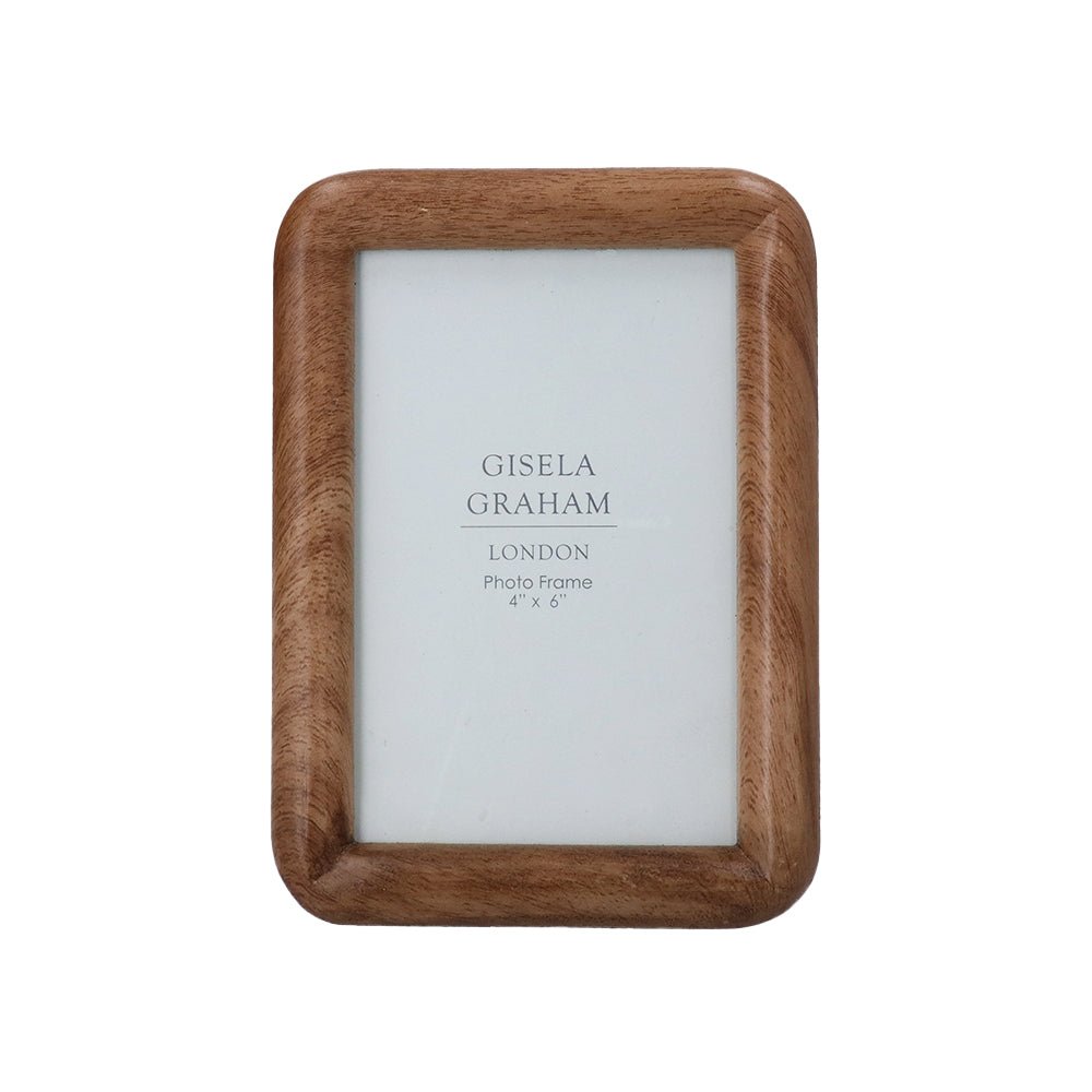 Natural Wood Rolled Edge Photo Frame, 4 x 6" - Angela Reed -