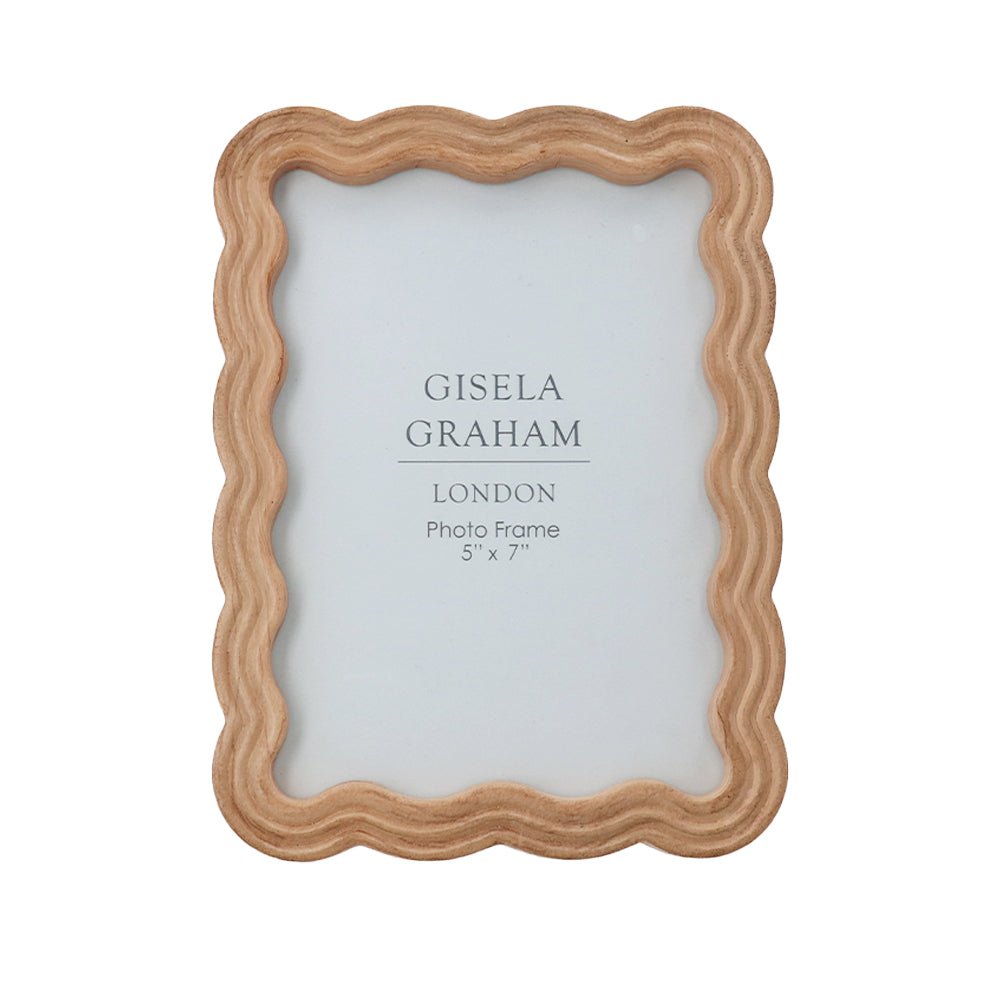 Natural Wood Wavy Photo Frame, 5 x 7" - Angela Reed -