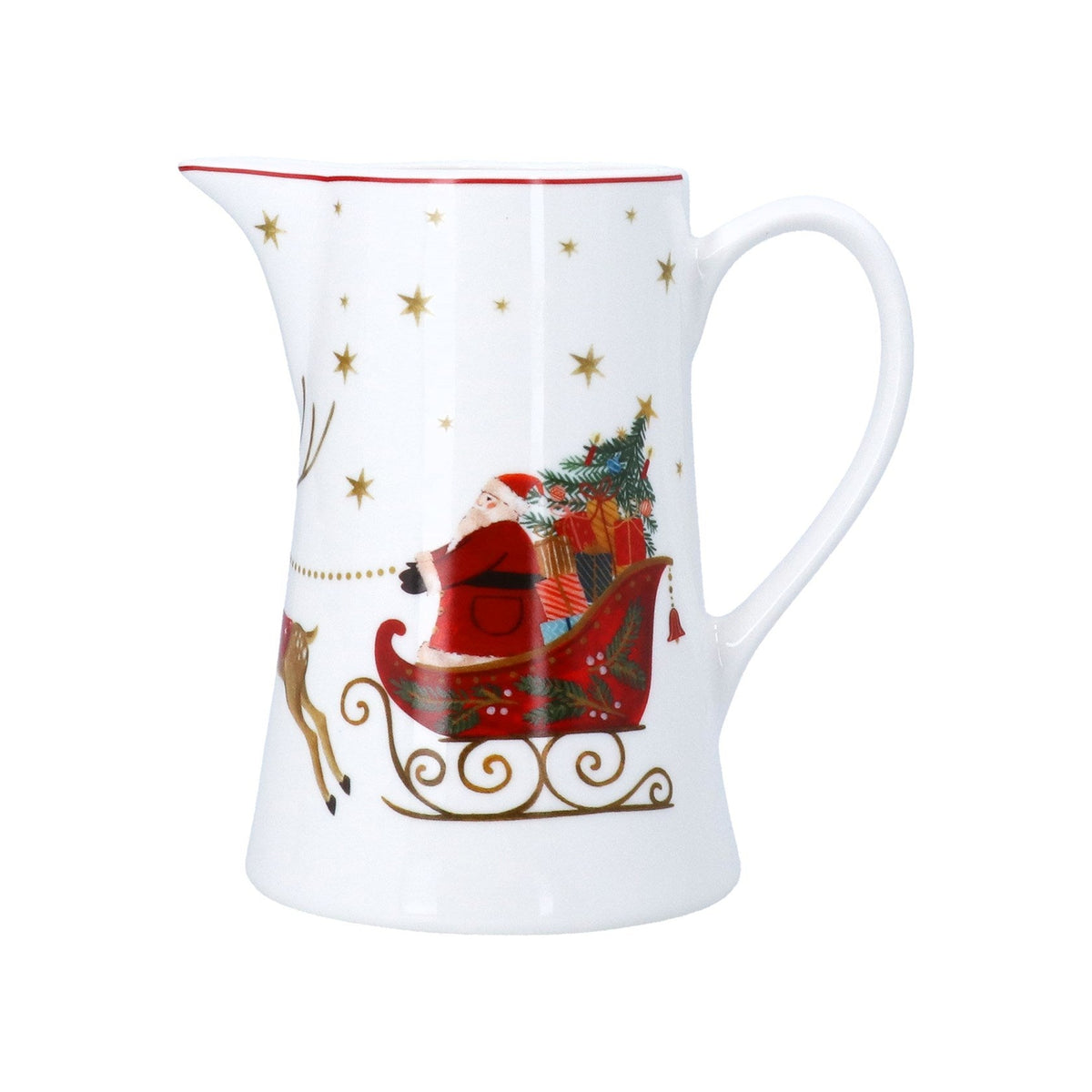 Nostalgia Sleigh Bone Chine Large Jug - Angela Reed - Christmas Decorations