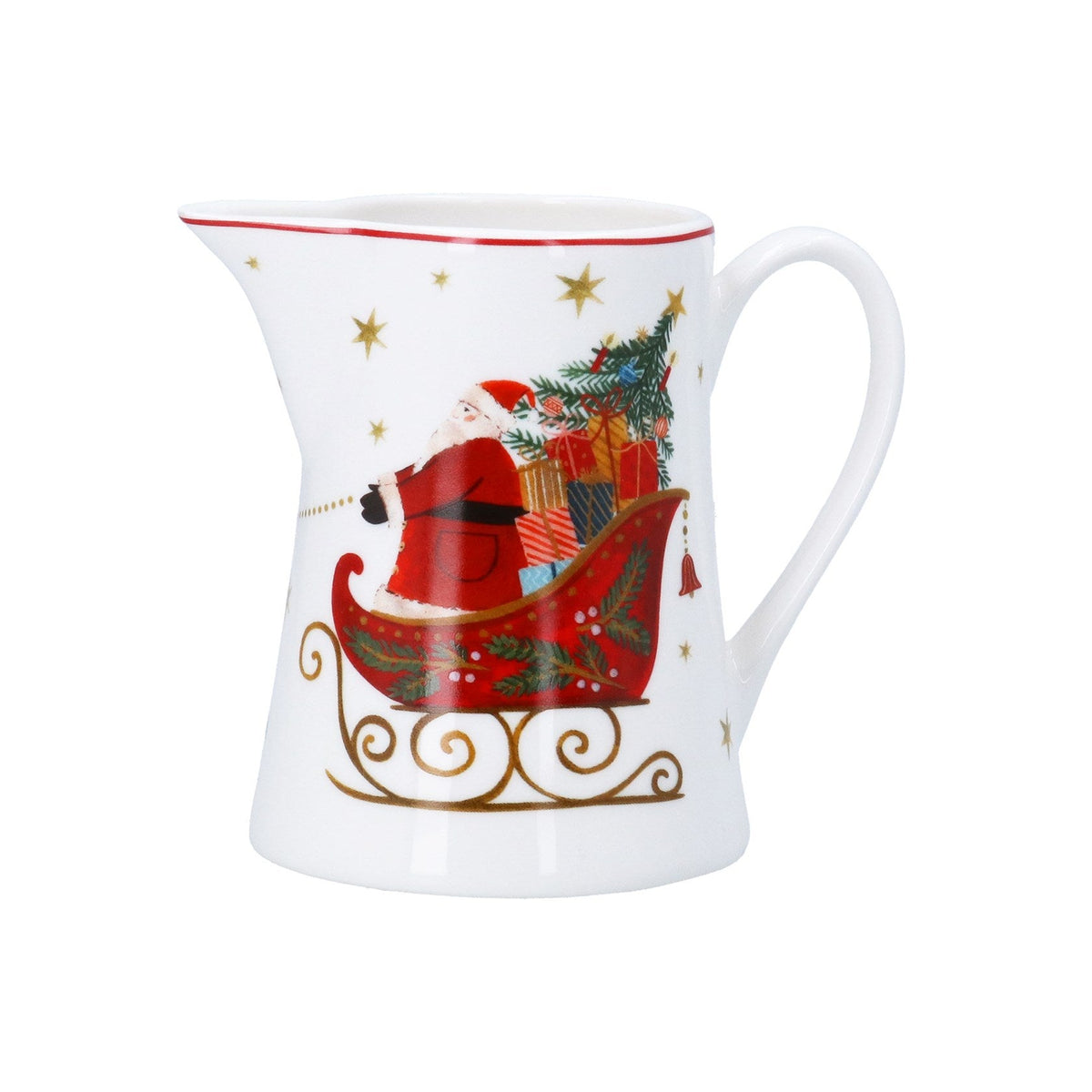 Nostalgia Sleigh Bone Chine Small Jug - Angela Reed - Christmas Decorations