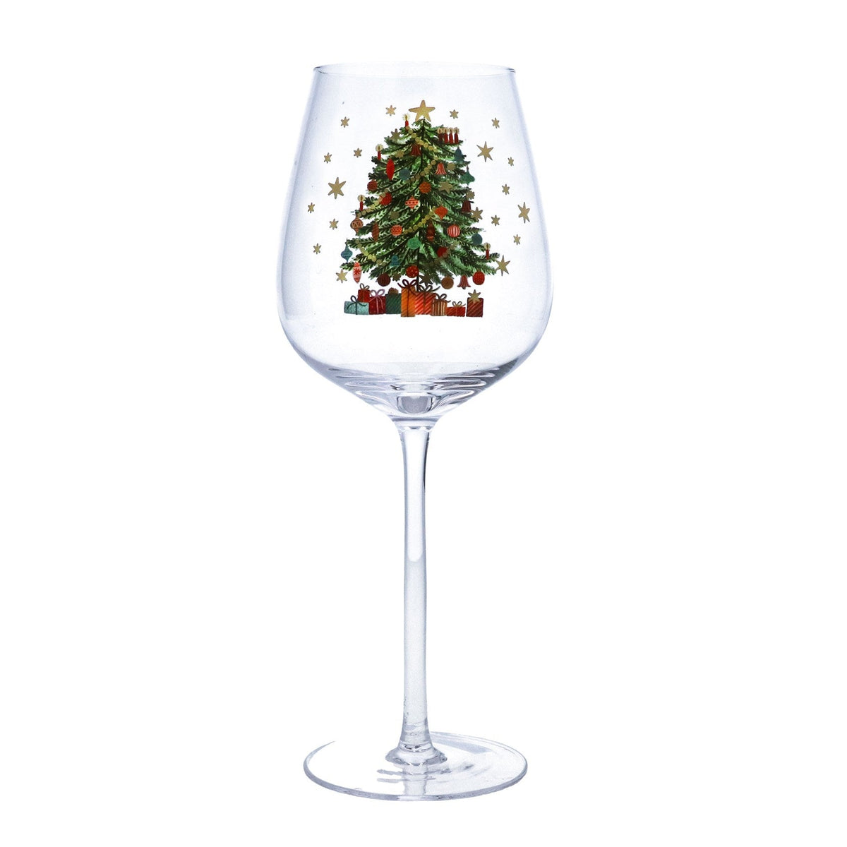 Nostalgia Tree Box of 2 Wine Glasses - Angela Reed - Christmas Decorations