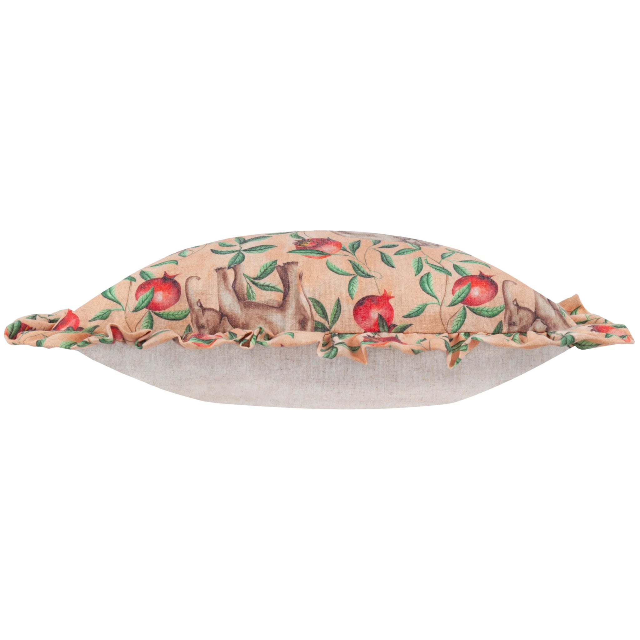 Okara Elephant Printed Ruffle Cushion